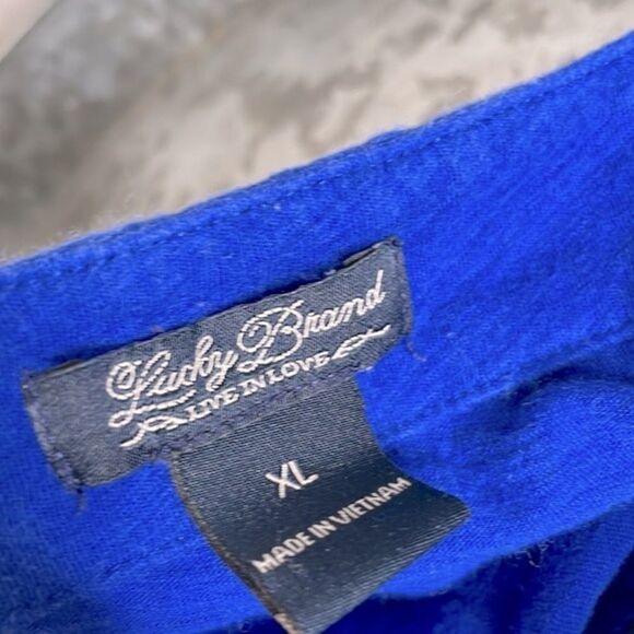 Lucky Brand Embroidered Shirt Top Loose Boho Hippie Size Large - Picture 6 of 6